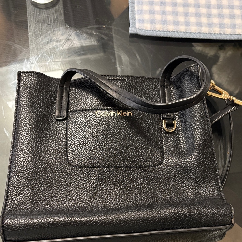 Calvin Klein Textured Black Shoulder Bag